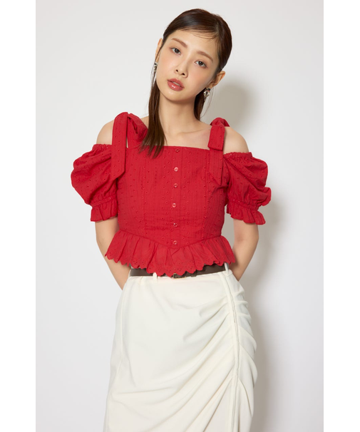 コットンレースブラウス