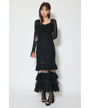 ティアードレースマーメイドワンピース