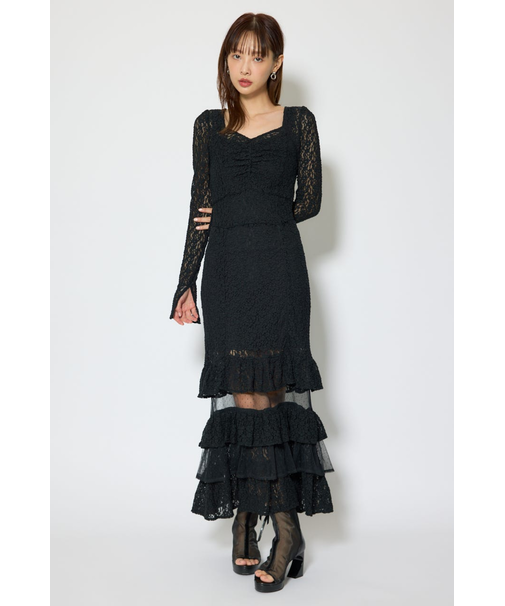 ティアードレースマーメイドワンピース