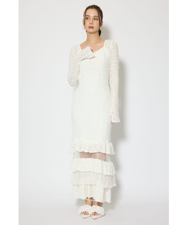 ティアードレースマーメイドワンピース