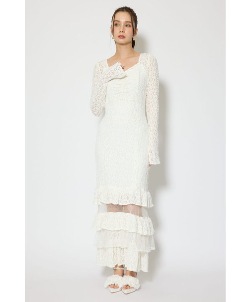 ティアードレースマーメイドワンピース