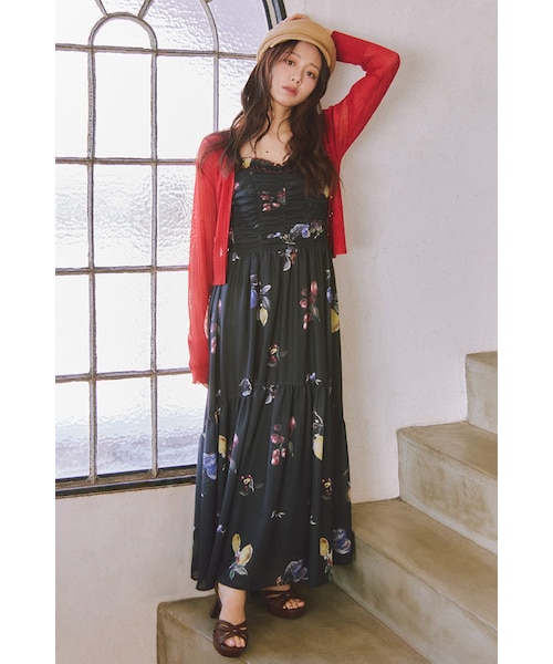 森香澄さん着用】リボンディティールティアードキャミワンピース