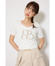 ジャガードRニットトップス