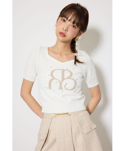 ジャガードRニットトップス