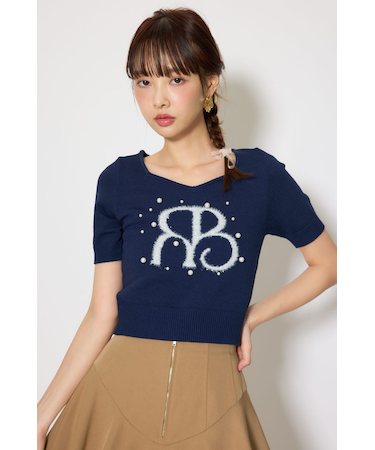ジャガードRニットトップス