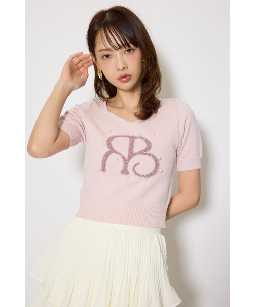 ジャガードRニットトップス