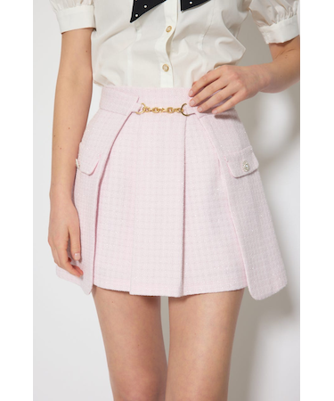 サイドラップツイードスコートショートパンツ