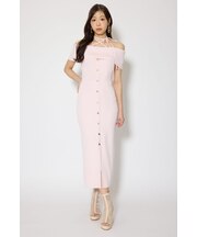 オフショルダーニットタイトワンピース