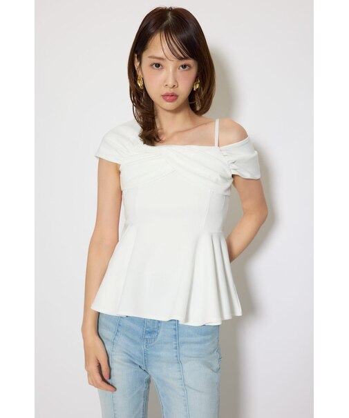 ワンショルペプラムカットトップス