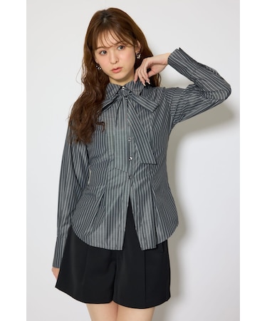 ウエストシェイプボウタイシャツ