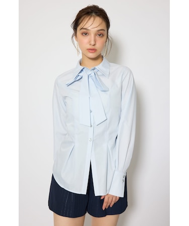 ウエストシェイプボウタイシャツ