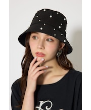 フェイクパールバケットハット