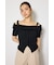 オフショルフリルニットトップス