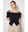 オフショルフリルニットトップス