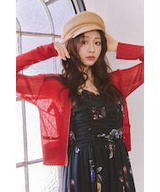 【森香澄さん着用】【EC先行発売】スカラップクロップドニットカーディガン