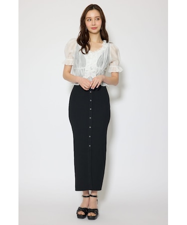 シフォンカーデセットタイトニットワンピース