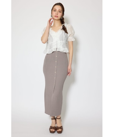 シフォンカーデセットタイトニットワンピース