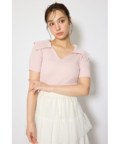 BIGカラーニットトップス