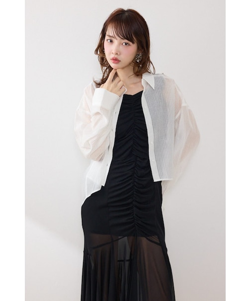 アシンメトリーストライプシャツ