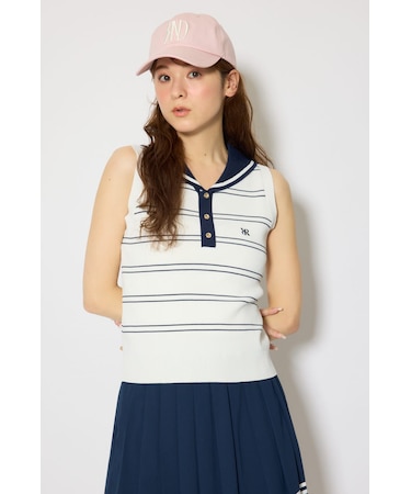 【一部店舗・WEB限定】【RIENDA GOLF】マリンボーダーニットトップス