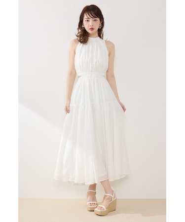 【AKB48 伊藤百花さん着用アイテム】【女神ワンピース】ホルターネックギャザーフレアワンピース