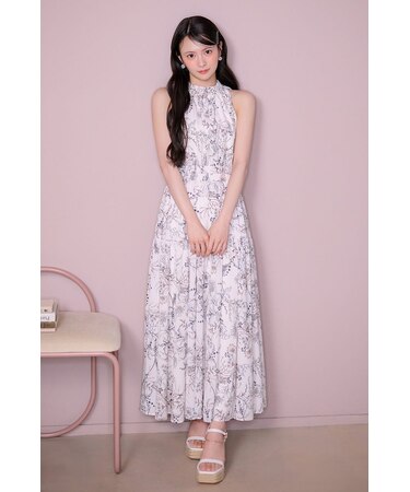 【AKB48 伊藤百花さん着用アイテム】【女神ワンピース】ホルターネックギャザーフレアワンピース