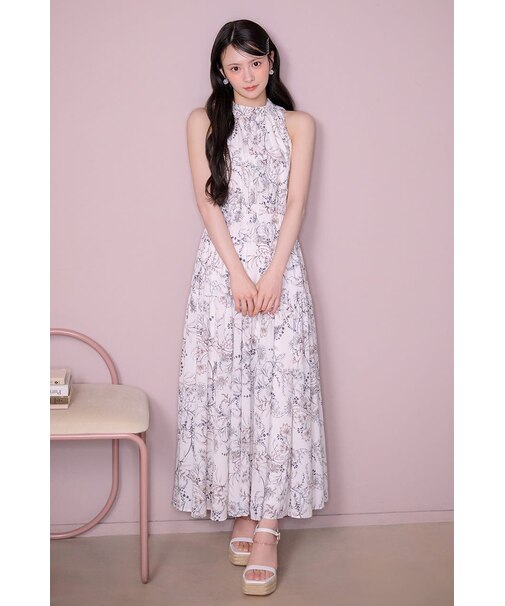 【AKB48 伊藤百花さん着用アイテム】【女神ワンピース】ホルターネックギャザーフレアワンピース