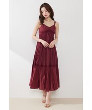 コットンレースティアードキャミワンピース