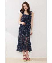 メッシュマーメイドギャザーワンピース