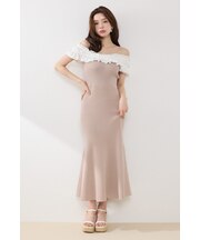 フリルドッキングニットワンピース