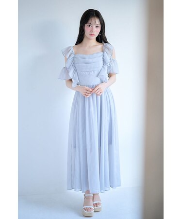 【AKB48 伊藤百花さん着用アイテム】フロントドレープフレアワンピース
