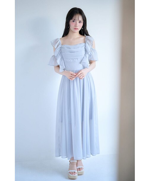 【AKB48 伊藤百花さん着用アイテム】フロントドレープフレアワンピース
