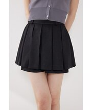 ボックスプリーツジャストウエストスコートショートパンツ