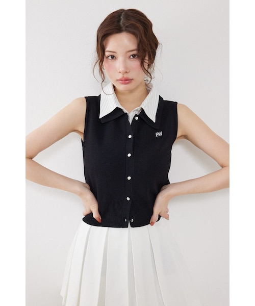 AKB48 伊藤百花さん着用アイテム】シャツレイヤードライクニットベスト