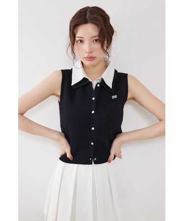 【AKB48 伊藤百花さん着用アイテム】シャツレイヤードライクニットベスト