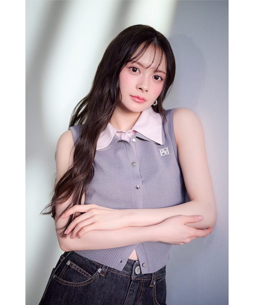 AKB48 伊藤百花さん着用アイテム】シャツレイヤードライクニットベスト