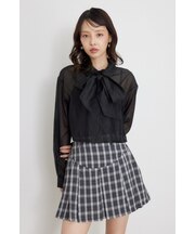クロップドシアーシャツ