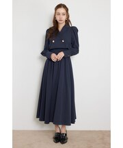 テーラードデザインロングワンピース