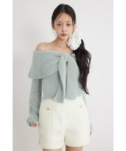 2WAYスパンコールシャギーニットトップス