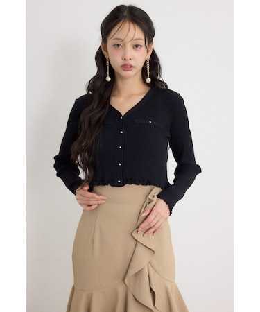 【乃木坂46 金川紗耶さん着用】メローフリルニットカーディガン
