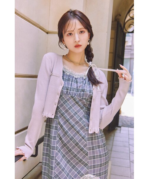 【乃木坂46 金川紗耶さん着用】メローフリルニットカーディガン