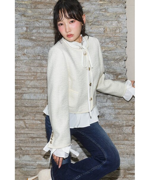 【≠ME 鈴木瞳美さん着用】2WAYゴールドボタンジャケット