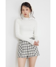 サムホールウォッシャブルハイネックニットトップス