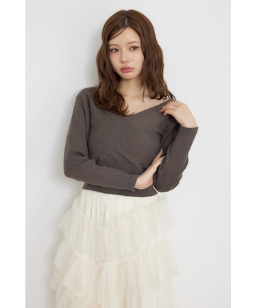 カシュクール2WAYウォッシャブルニットトップス