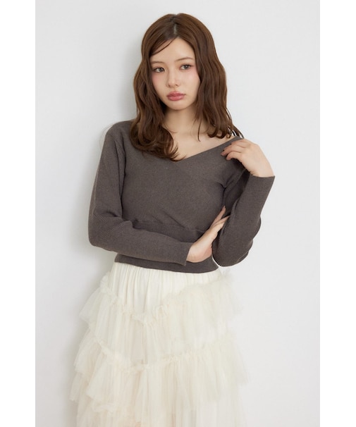 カシュクール2WAYウォッシャブルニットトップス