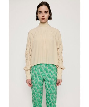 GATHER S／L BACK RIBBON ブラウス