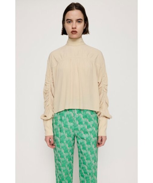 GATHER S／L BACK RIBBON ブラウス