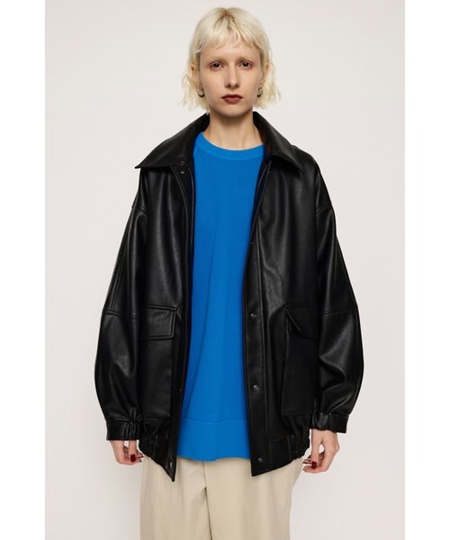 SLY レザー　オーバーサイズジャンパー SLY officialSLY officialさんのブルゾンを使ったコーディネート