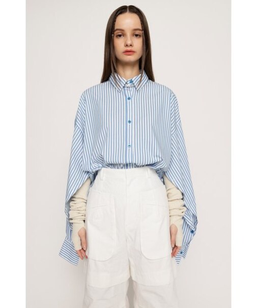 LOOSE ARM SLIT STRIPE シャツ