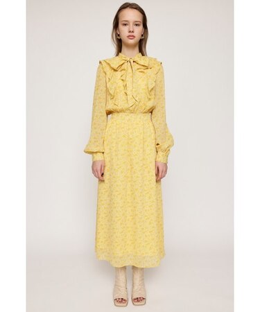 NATALIA FLOWER RUFFLE L／ワンピース